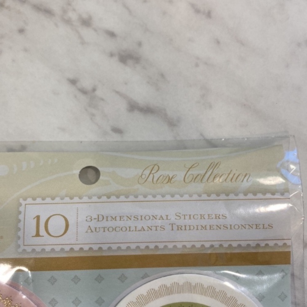 Anna Griffin 3D Stickers Rose Collection Set of 10 NEW - Picture 2 of 12